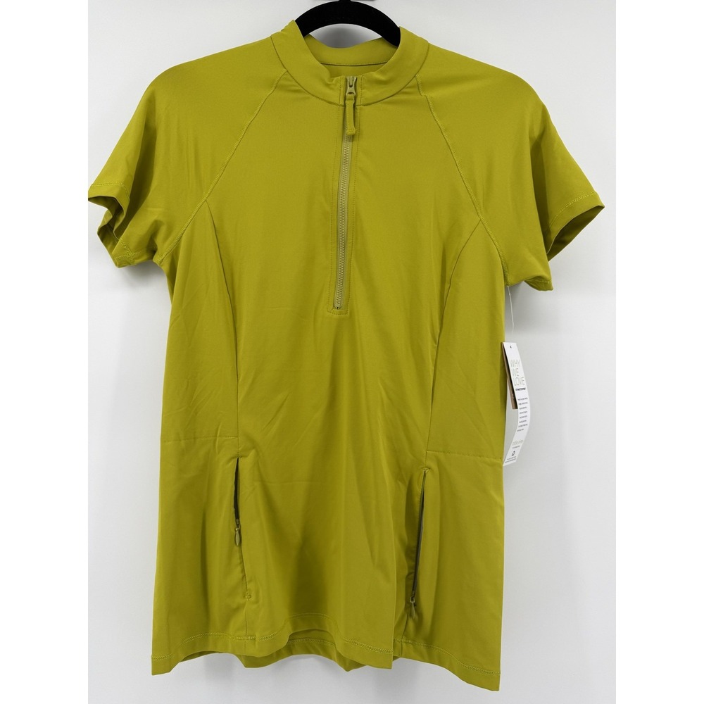 Title Nine Sunbuster Shirt Womens Small Green 1/2‎ Zip Stinkstopper Top Running